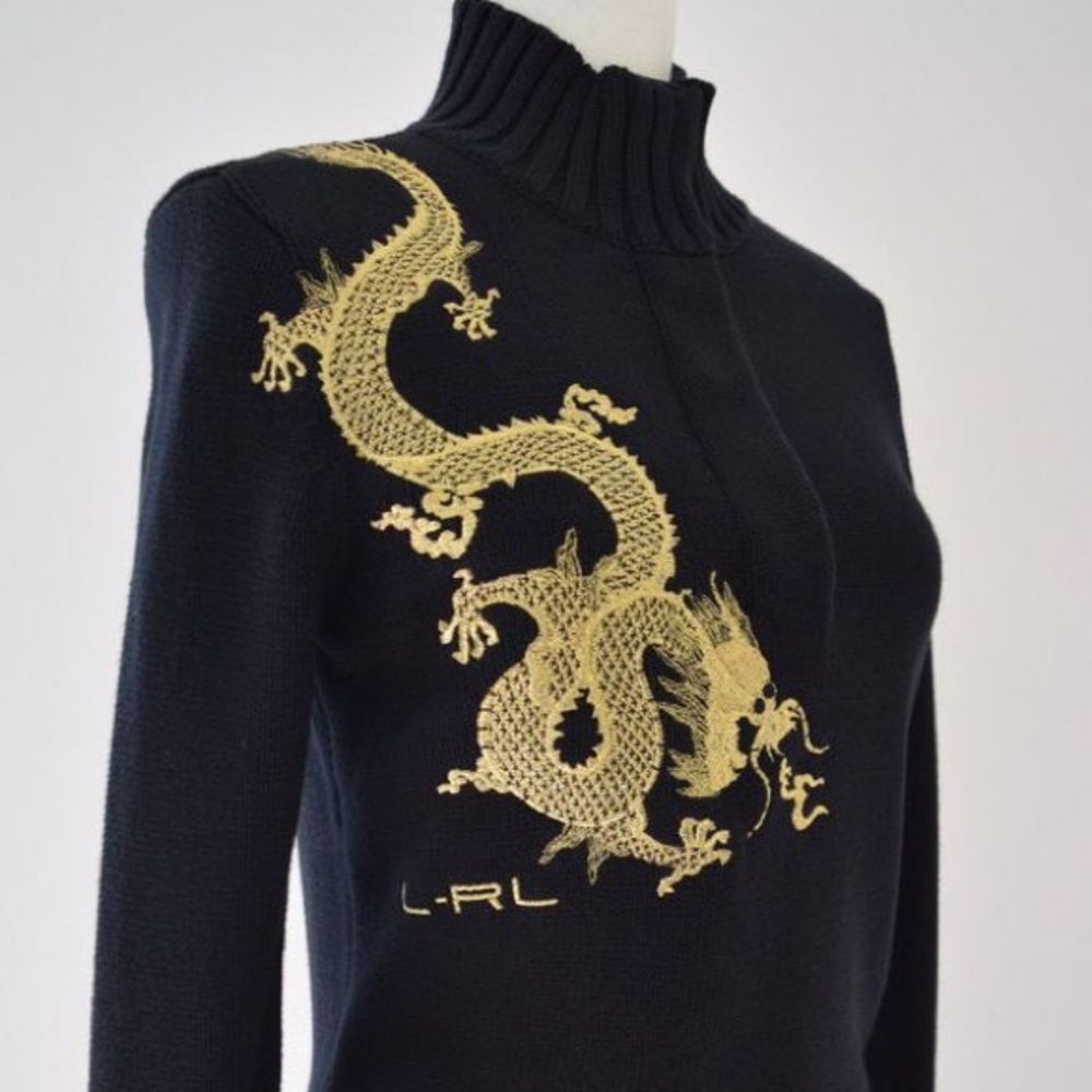 LAUREN RALPH LAUREN 1990’s Embroidered Sweater EUC